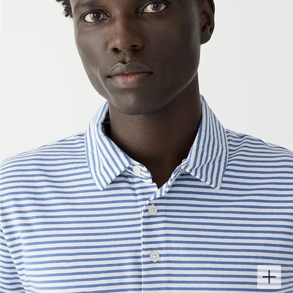 J crew Sueded cotton polo shirt in stripe